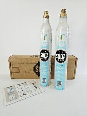 Soda Sense SodaStream CO2 60L Carbonation Cylinders Canisters Set of Two - EMPTY